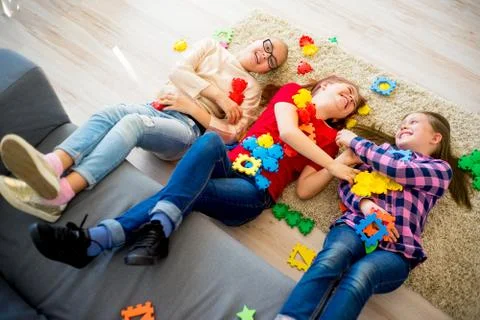 Friends playing together Stock Photos