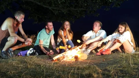 Friends preparing fried yellow corn Stock Footage 80679466