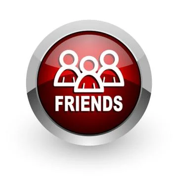Friends red circle web glossy icon. Stock-Illustration