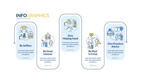 Friends relationship vector infographic template. Support and give advices 스톡 일러스트