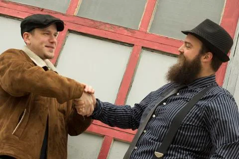 Friends Shake Hands Stock-Fotos
