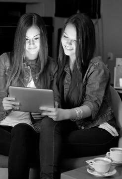 Friends share. Stock Photos