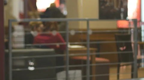 Friends sit in cafe 4K Video stock 46754839