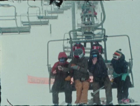 Friends Skiing Super 8 2 Stock Footage 221439334
