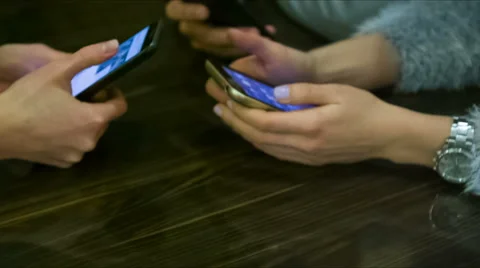 Friends with smartphones Stock Footage 60447501