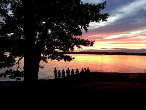 Friends at Sunset Foto stock