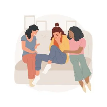 Friends support isolated cartoon vector illustration. Stock Illustration