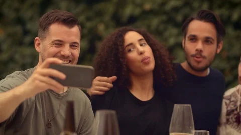 Friends taking a selfie Video stock 102827275
