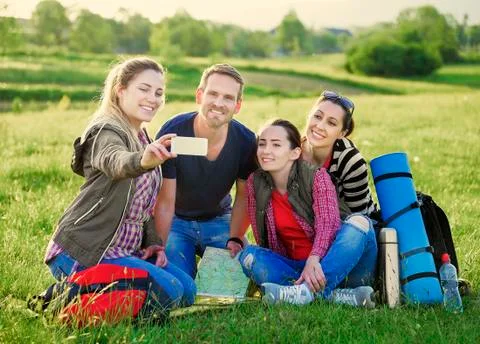 Friends Taking Selfie Stock Photos
