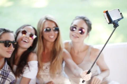 Friends taking selfie Stock Photos