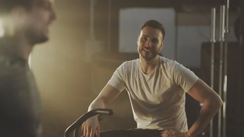 Friends talking after workout Stock Footage 236191241