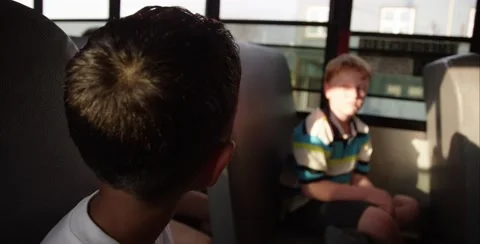 Friends talking on bus 2 Stock Footage 53401122