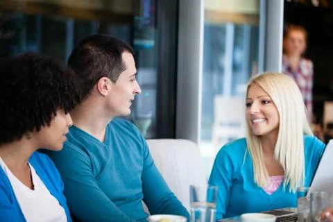 Friends talking Stock Photos