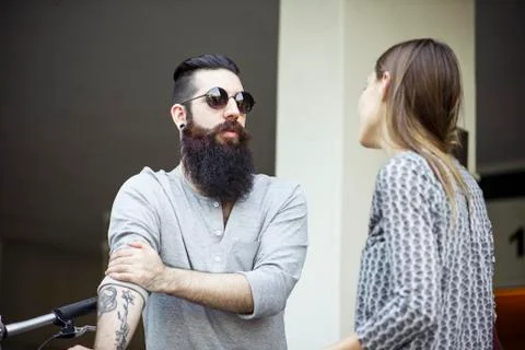 Friends talking Stock Photos