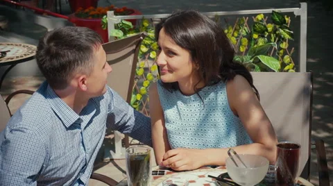 Friends talking at the table. Stock Footage 65138219