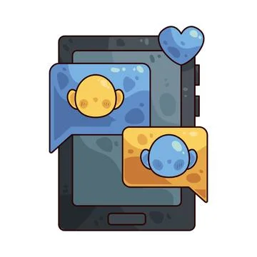 Friends text message illustration Stock Illustration
