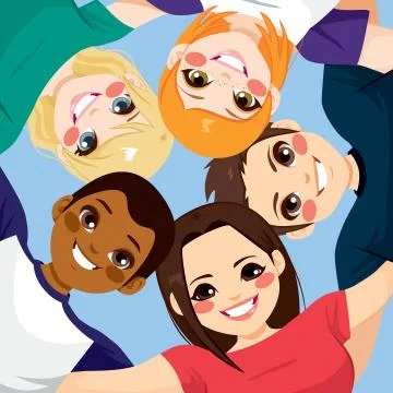 Friends Together Circle Stock Illustration