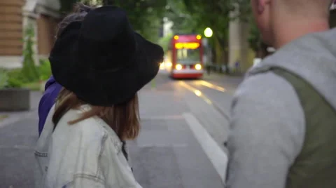 Friends wait for their max train to arrive Video stock 54260033