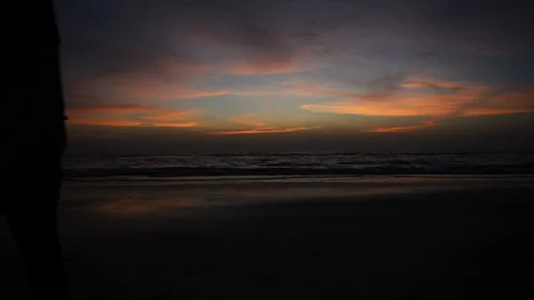 Friends walking in beach at sunset Stock Footage 112770051