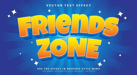 Friends zone editable text effect Template Stock Illustration