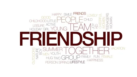 Friendship animated word cloud, text design animation. Kinetic typography. Stock Footage 78402016