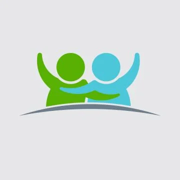 Friendship between two people. Vector Illustration Stock Illustration