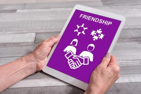 Friendship concept on a tablet Stock-Fotos
