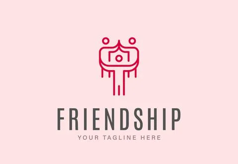 Friendship concept vector logo design Illustrazione stock