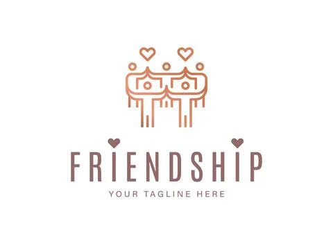 Friendship concept vector logo design 스톡 일러스트