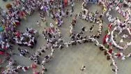 Friendship Dance Aerial View Stock Footage