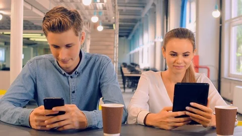 Friendship with device Stock Footage 112093542