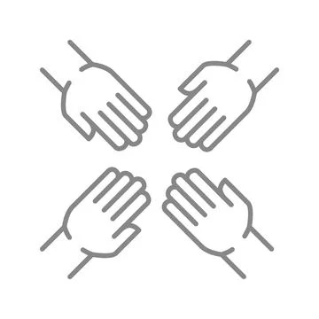Friendship line icon. Support, teamwork symbol hand Stock Illustration