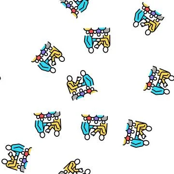 Friendship people value vector seamless pattern Stock Illustration
