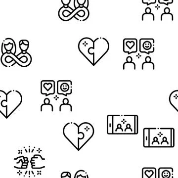 Friendship Relation Seamless Pattern Vector Stock Illustration