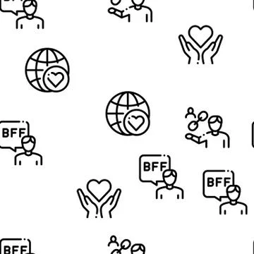 Friendship Relation Seamless Pattern Vector Stock Illustration