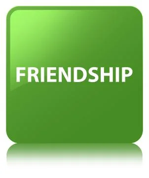 Friendship soft green square button Stock Illustration