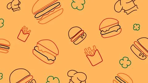 Fries and burger background Stock Illustration