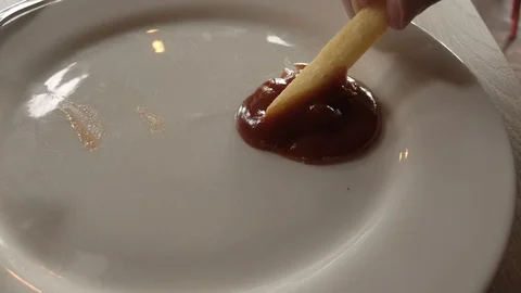 Fries and sauce Stock Footage 127270598
