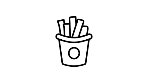 Fries Animation Icon Stop motion video. Alpha channel Stock Footage 134969120