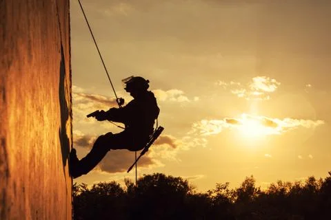 FRIES combat rappeling Stock Photos