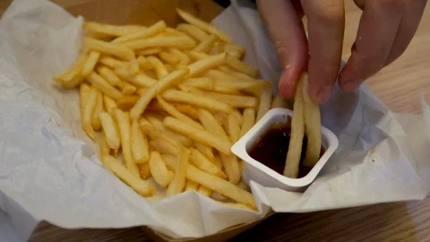 Fries-dip-1b Stock Footage 101583481