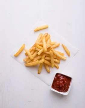 Fries with ketchup Stock Photos