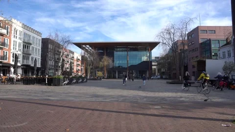Fries museum square in Leeuwarden Stock Footage 220429348