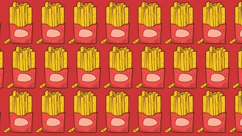 Fries Pattern. 4K, 60fps Stock Footage 114250179