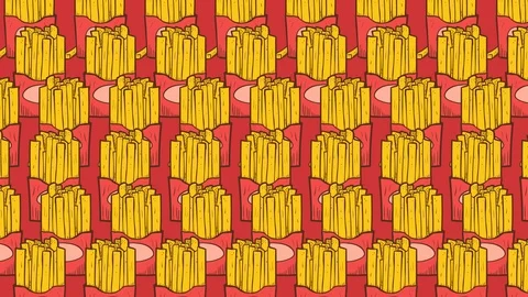 Fries Pattern. 4K, 60fps Stock Footage 114250252