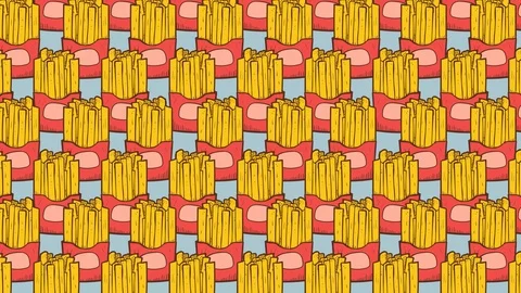 Fries Pattern. 4K, 60fps Stock Footage 114250402