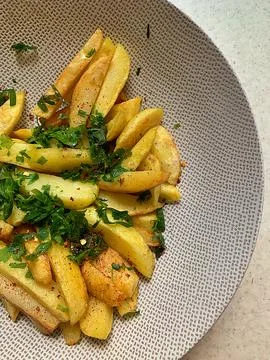 Fries potatoes Stock Photos