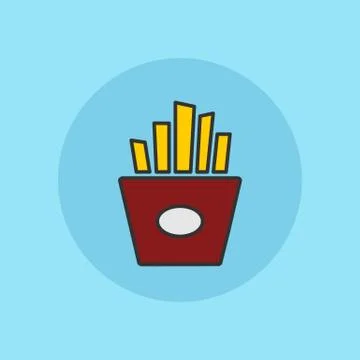 Fries potatoes simple flat vector illustration icon Stock Illustration