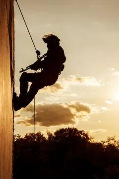 FRIES rappeling Stock Photos