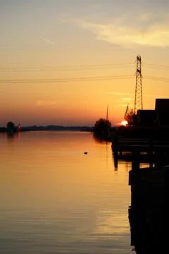Friesland sunset Foto stock